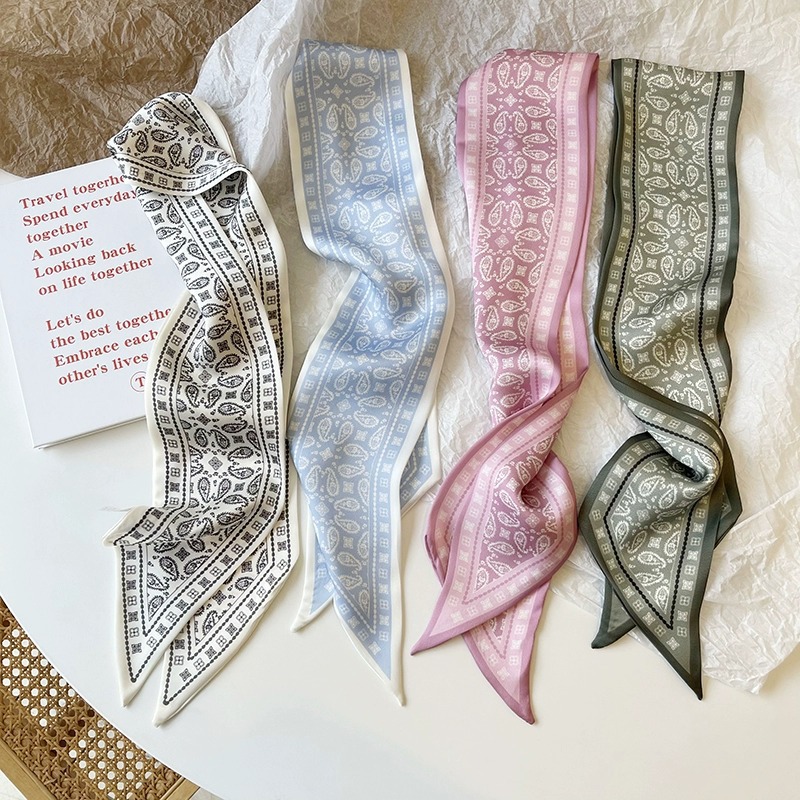 Women Fashion Necktie - 세트 시리즈 실크 새틴 스카프 여성