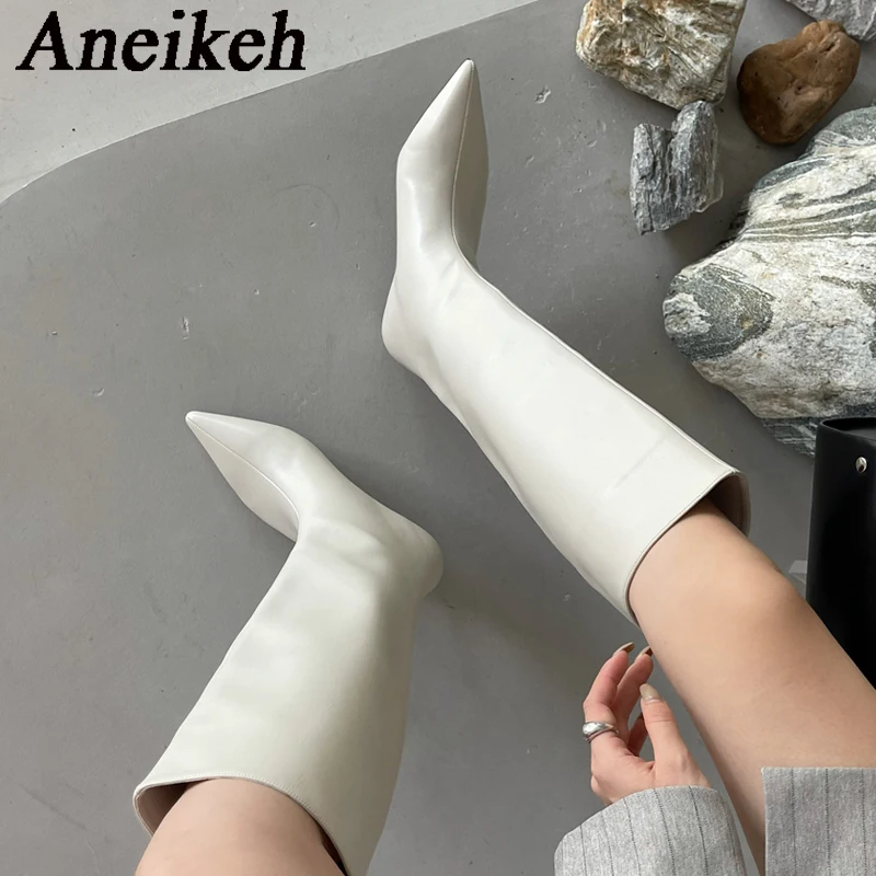 Women'S Fashion Knee High Boots - 아네이케 2026 패션 섹시 포인티드 로우힐