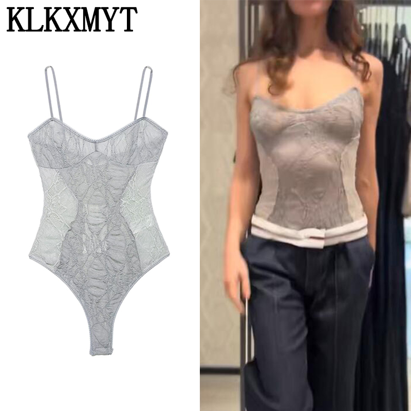 Lace Trim Cami - KLKXMYT 여성 레이스 패치 워크 바디