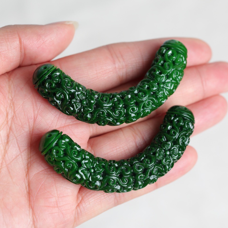 Women'S Fashion Jewellery - 1pc 천연 녹색 옥 드래곤 벤딩