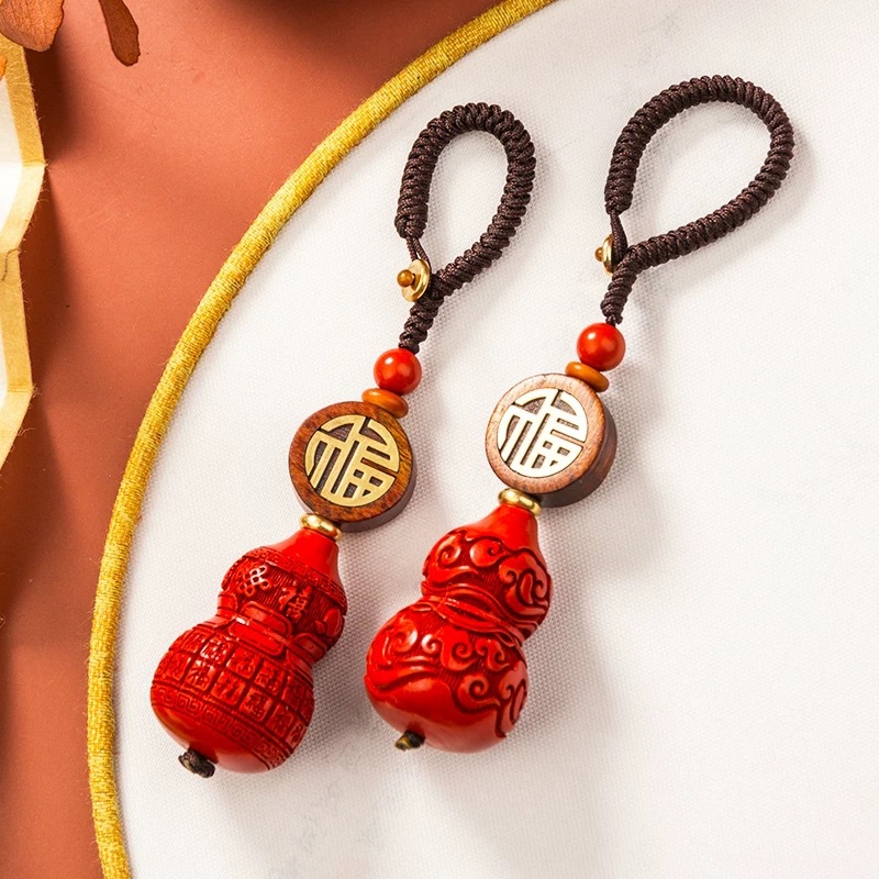 Women'S Fashion Jewellery - 세련된 붉은색 주홍옥 호박 모양 키링