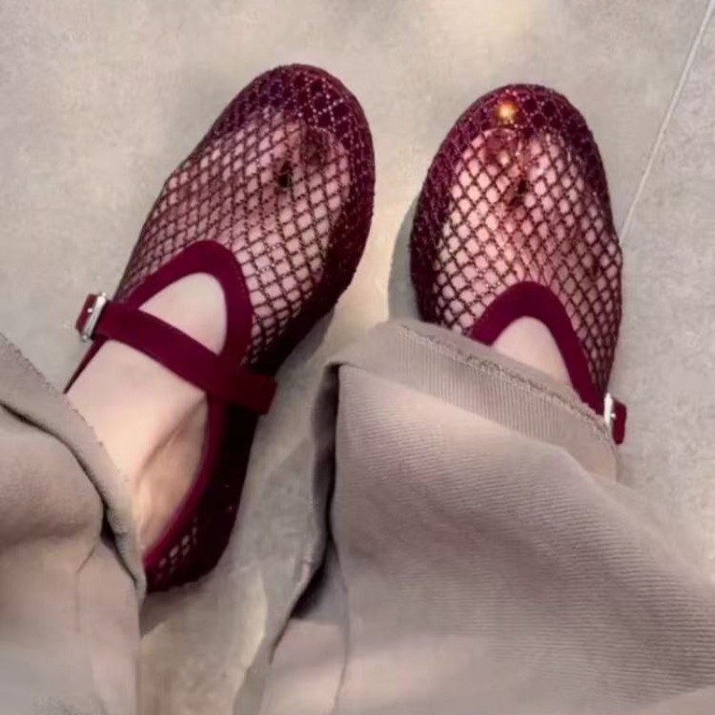 Women'S Fashion Shoes - 속이 빈 라인스톤 바오토우 샌들 여성용