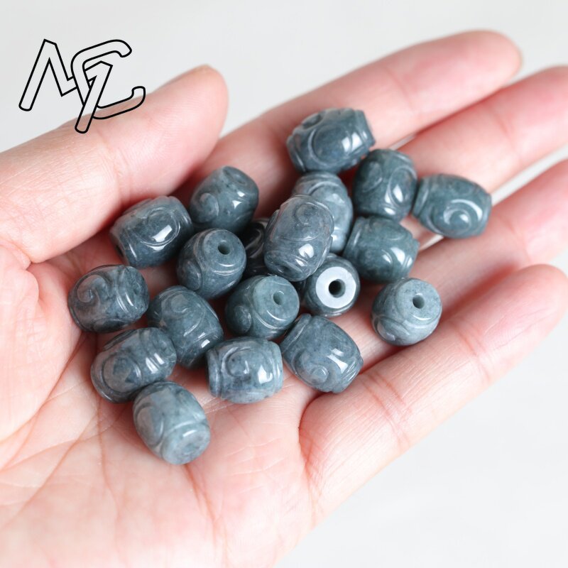 5PC 천연 블루 워터 옥 리플 버킷 비즈 DIY 팔찌 - Women'S Fashion Jewellery 리뷰 및 가격