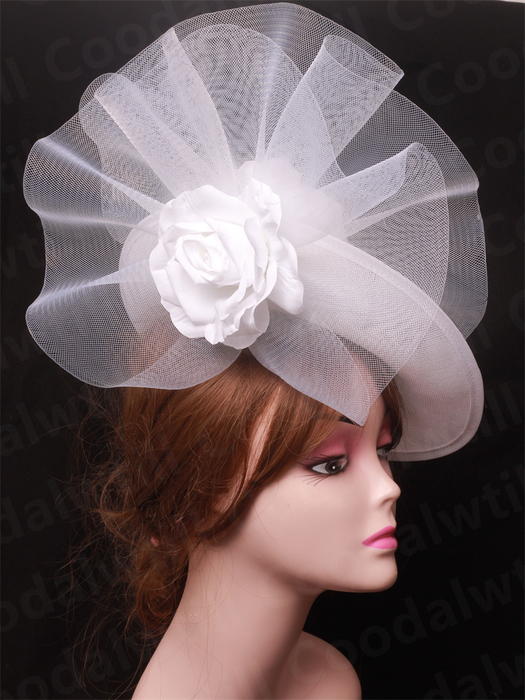 신부 웨딩 메쉬 매혹적인 모자 여성 더비 화이트 헤드  - Women'S Fashion Kentucky Derby 리뷰 및 가격