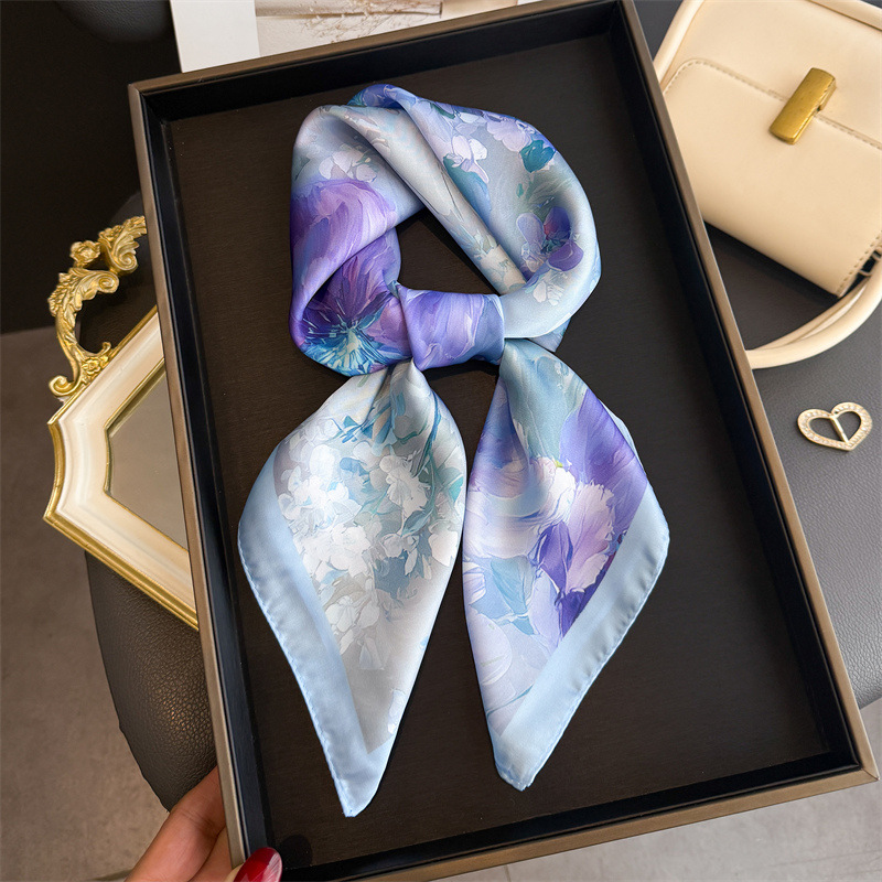 2026년 신상 플로럴 프린트 실크 스카프 여성용 헤드 - Women Fashion Necktie 리뷰 및 가격