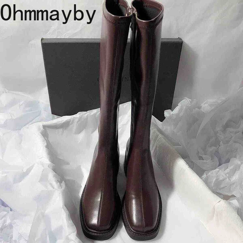 빈티지 두꺼운 뒤꿈치 여성 무릎 높은 부츠 패션 사이드 - Women'S Fashion Knee High Boots 리뷰 및 가격