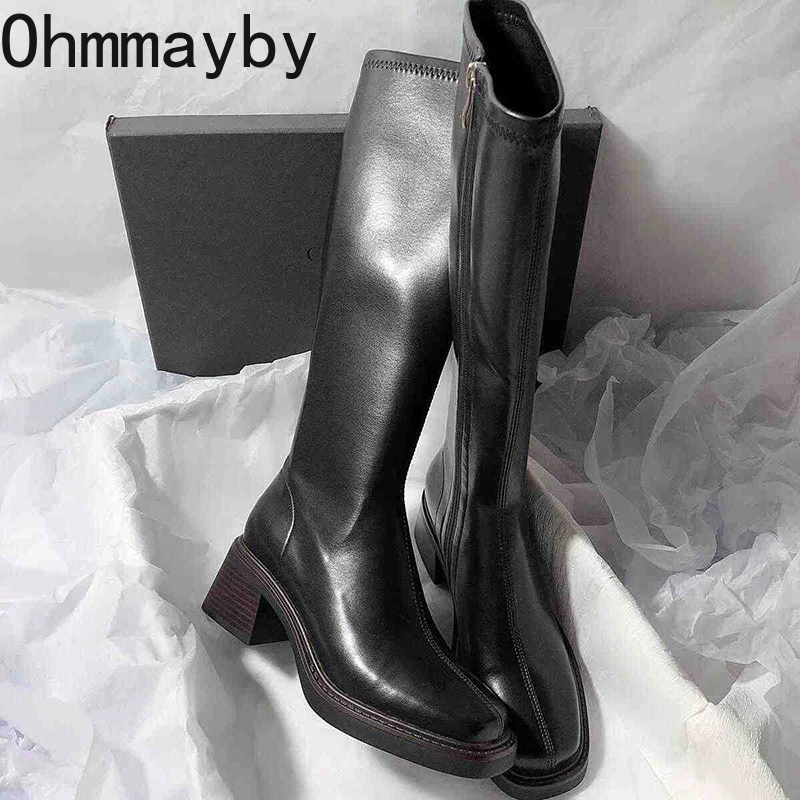 빈티지 두꺼운 뒤꿈치 여성 무릎 높은 부츠 패션 사이드 - Women'S Fashion Knee High Boots 리뷰 및 가격