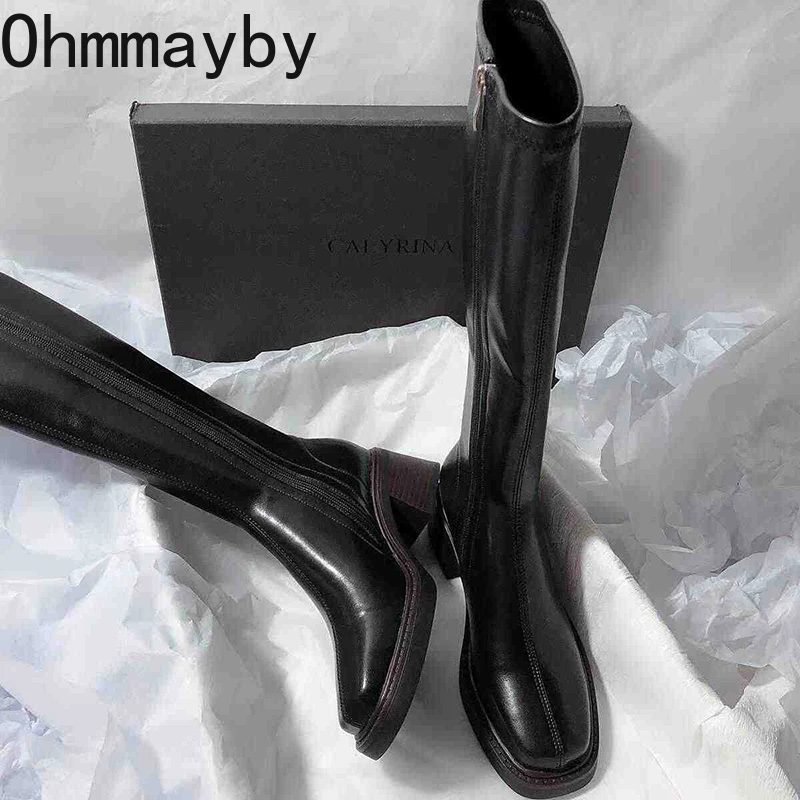 빈티지 두꺼운 뒤꿈치 여성 무릎 높은 부츠 패션 사이드 - Women'S Fashion Knee High Boots 리뷰 및 가격