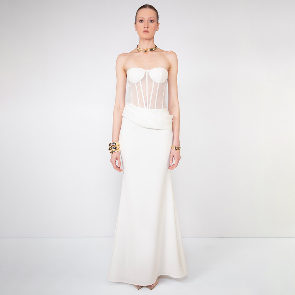 섹시 시스루 피쉬본 이브닝 가운 롱테일 피쉬 스커트 오 - Women Fashion Dress Names 리뷰 및 가격