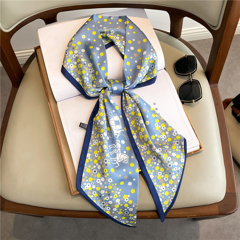 여성용 패션 프린트 롱 실크 스카프, 고급 헤어밴드,  - Women Fashion Necktie 리뷰 및 가격