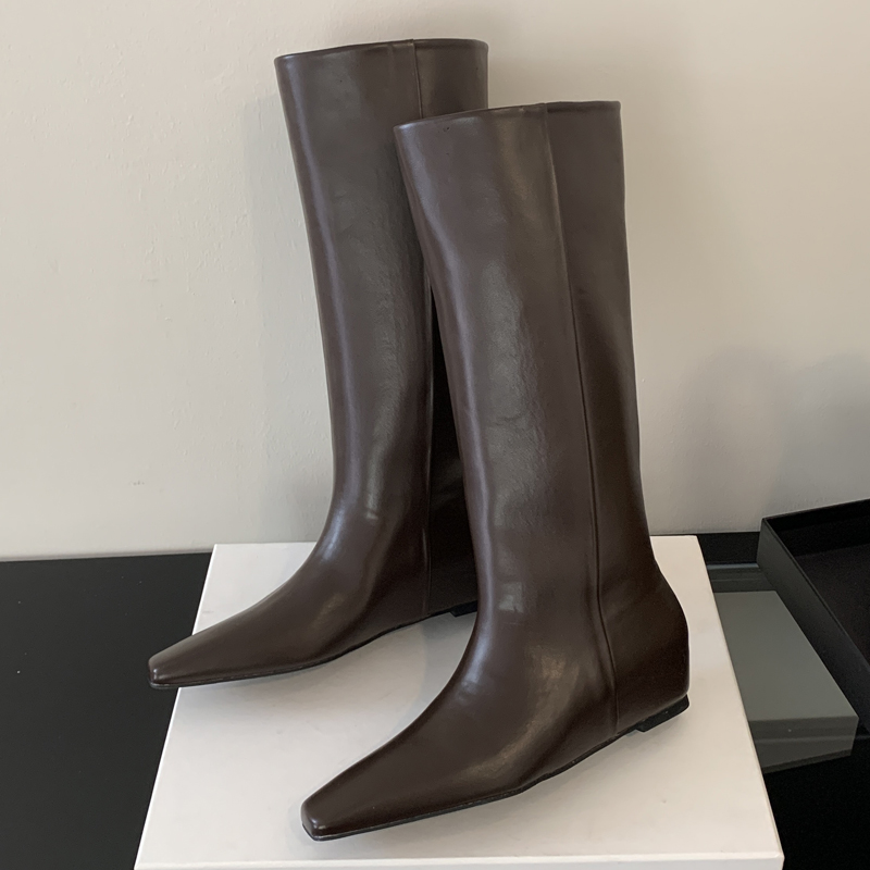 에일리켄 소프트 레더 포인티드 토 여성 니하이 부츠 패 - Women'S Fashion Knee High Boots 리뷰 및 가격