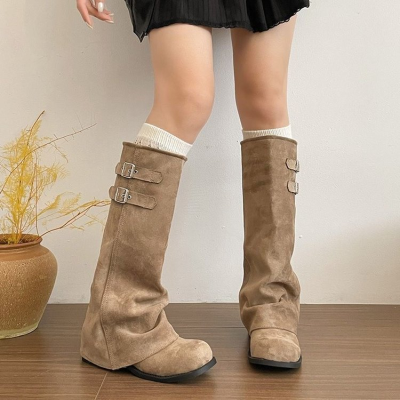 Y2K 한국 스타일 레트로 니하이 부츠 여성용 벨트 버 - Women'S Fashion Knee High Boots 리뷰 및 가격