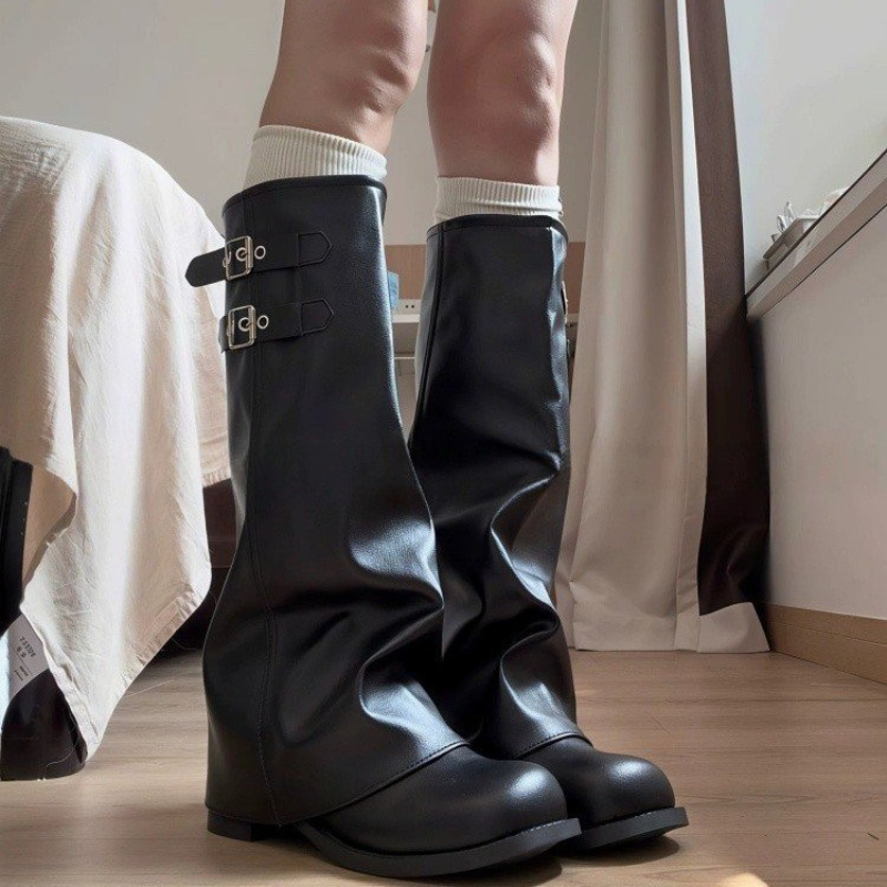 Y2K 한국 스타일 레트로 니하이 부츠 여성용 벨트 버 - Women'S Fashion Knee High Boots 리뷰 및 가격
