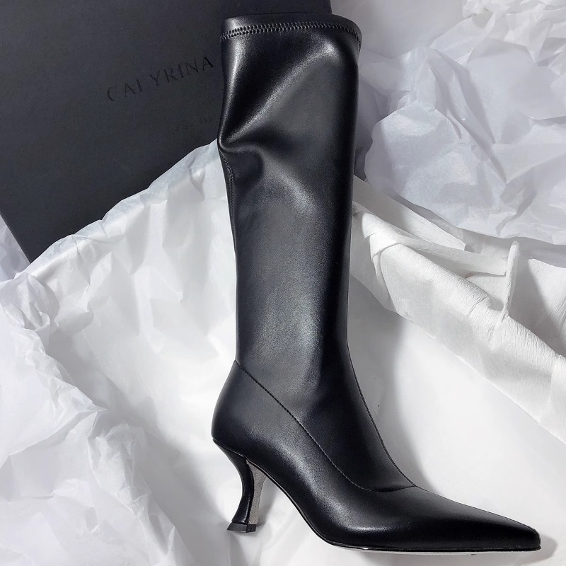 가을 신상 스틸레토 패션 부츠, 여성용 뾰족코, 옆면  - Women'S Fashion Knee High Boots 리뷰 및 가격