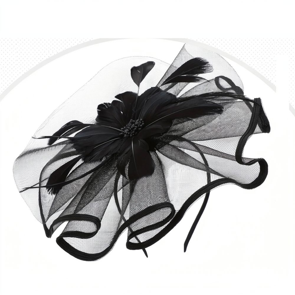 세련된 메쉬 소재의 깃털 장식 헤어 액세서리, 둥근 미 - Women'S Fashion Kentucky Derby 리뷰 및 가격