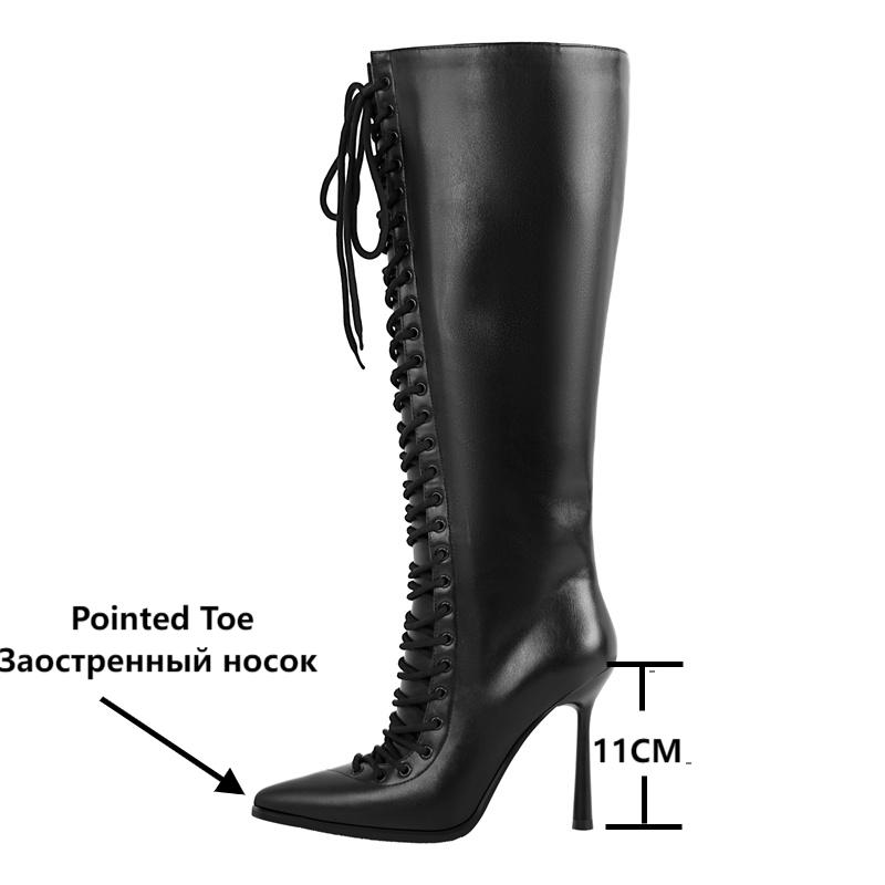 Onlymaker 뾰족한 발가락 레이스업 인조 가죽 무 - Women'S Fashion Knee High Boots 리뷰 및 가격