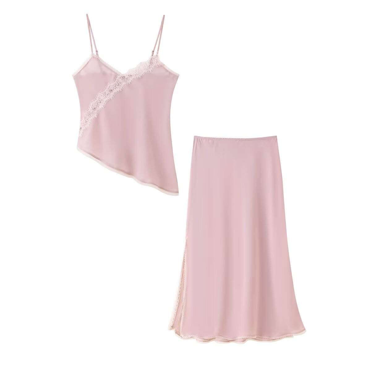 티달리프 2025 여성용 핑크 캐미 탑과 스커트 세트  - Lace Trim Cami 리뷰 및 가격