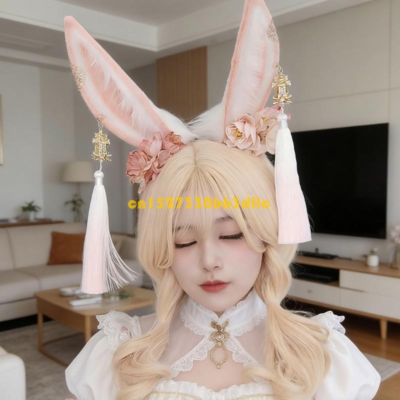 조정 가능한 봉제 토끼 귀 머리띠 Nonslip 디자인 - Women Fashion Photoshoot 리뷰 및 가격